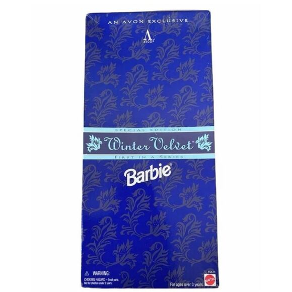 Mattel x Avon Winter Velvet Special Edition Barbie Doll Midnight Blue & Silver - Picture 3 of 4